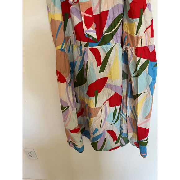 Eloquii Womens Skirt 24 Cotton Abstract Print Flouncy Boho Artsy Resort - Picture 3 of 8